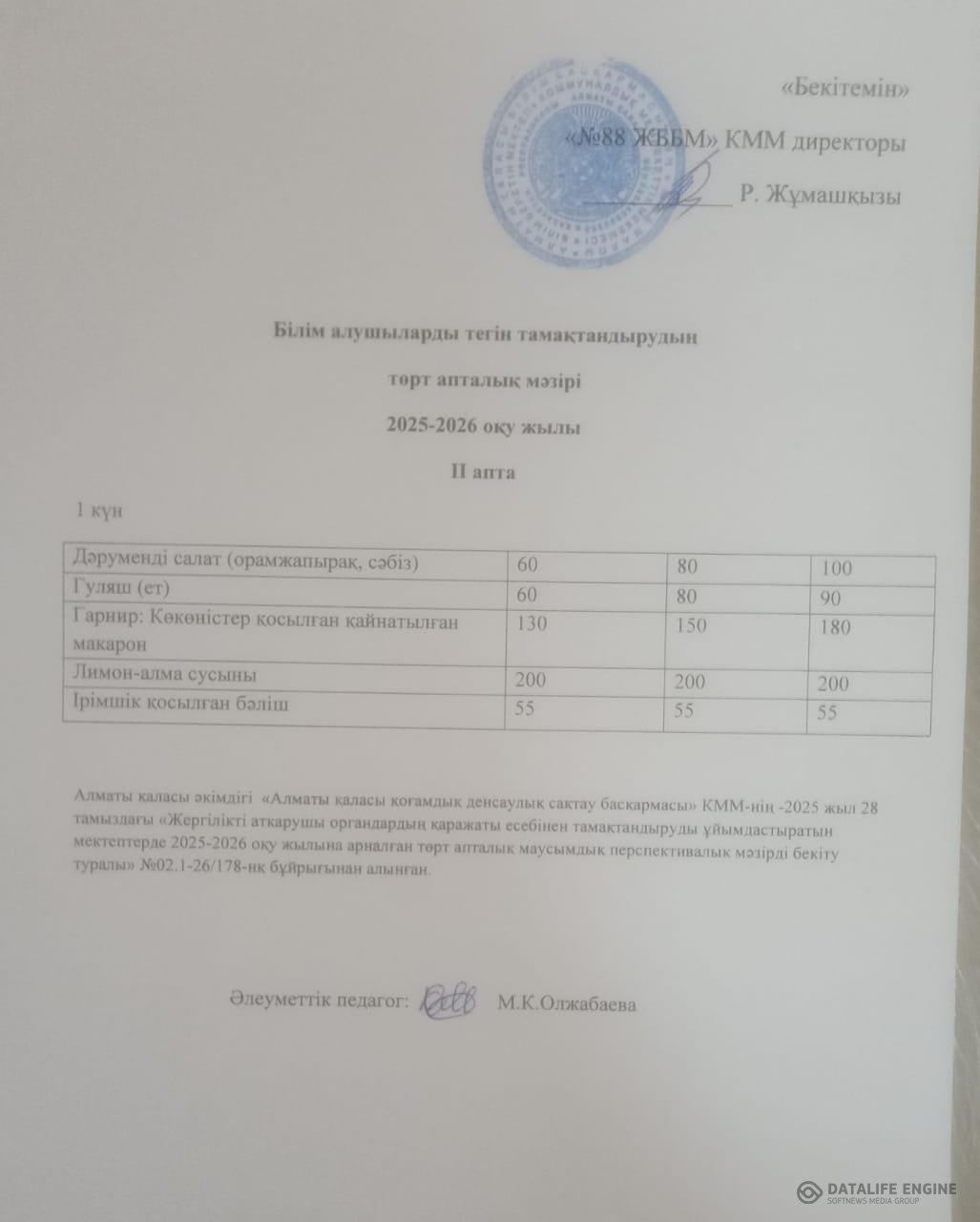 08.09.2025 ж. ас мәзірі (фотосуреті)