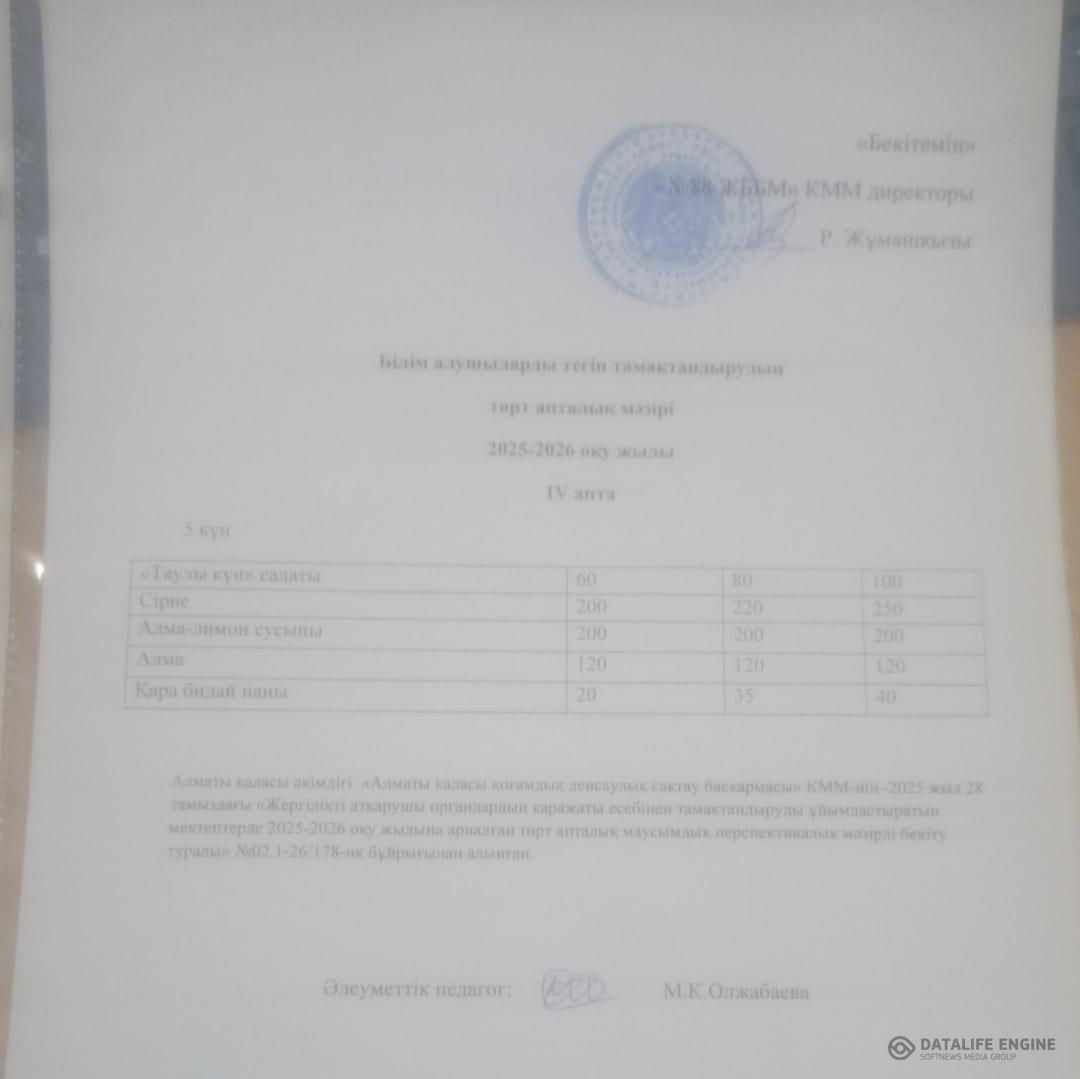 24.10.2025 ж. Ас мәзірінің (фотосуреті)