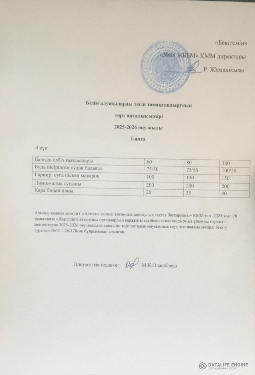 06.11.2025 ж. Ас мәзірінің (фотосуреті)