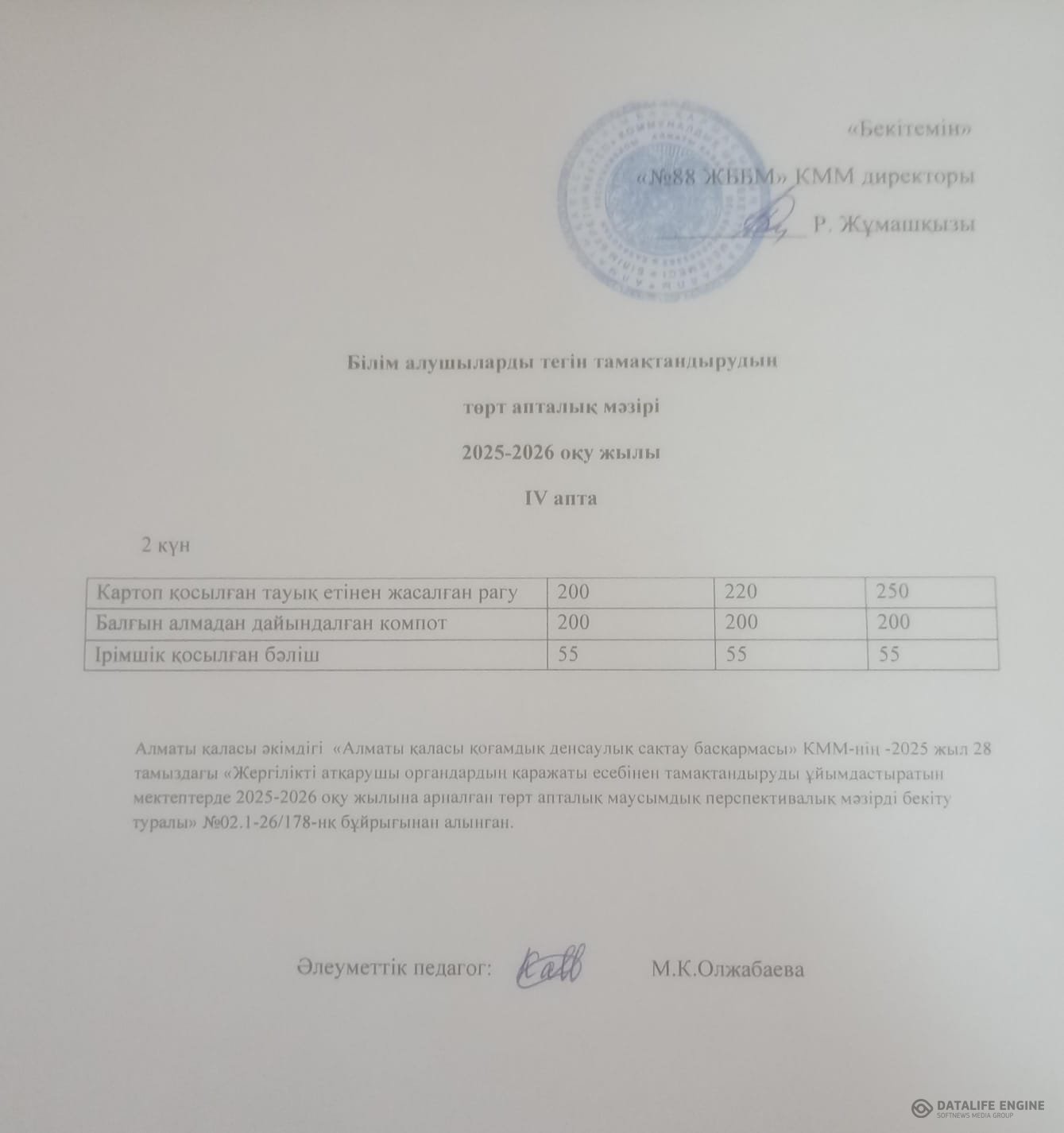 31.03.2026 ж. Ас мәзірінің (фотосуреті)